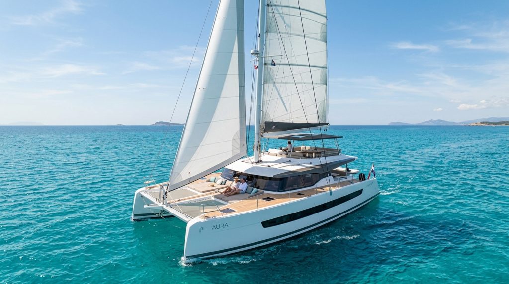 Luxury catamaran charter with spacious premium deck