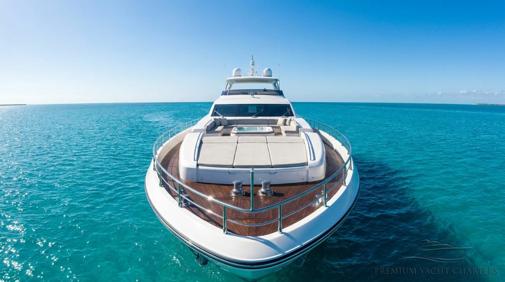 Luxury motor yacht charter with premium sun deck