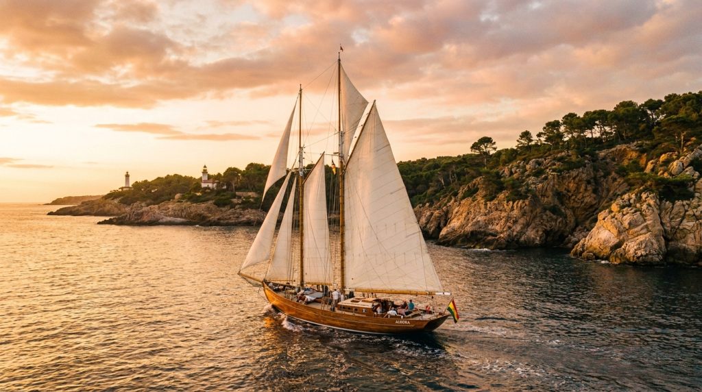 Week-long sailing yacht charter cruising a scenic coastline